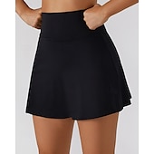 cheap Women&#039;s Skirts &amp; Skorts-US Open Women&#039;s Tennis Skirts Tennis Skirts with Shorts Side Pockets Side Split Stretchable Tennis Golf Pickleball Solid Colored Bottoms Black White Brown Tennis Clothing