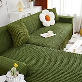 cheap Sofa Cover-Stretch Couch Cushion Cover, 1 2 3 Seater Cushion Covers for L Shaped Sofa Chaise Longue, Sectional Sofa Slipcover Furniture Protector with Elastic Bottom