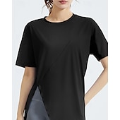 cheap Women&#039;s Shirt-US Open Women&#039;s Tops Sport Shirt Tennis Shirt Short Sleeve Split Side Split Tennis Golf Pickleball Crew Neck Solid Colored Top Black White Pink Tennis Clothing
