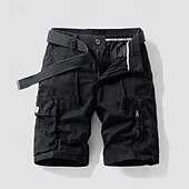 economico Classico-Per uomo Pantaloncini cargo Shorts Pantaloncini Estivi Coulisse Elastico in vita Multi-tasche Semplice Comodità Indossabile Lunghezza al ginocchio All&#039;aperto Sport Quotidiano Moda Casual Nero Cachi
