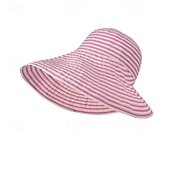 billige Hatter-solhatt for kvinner bred brem sommer upf50 uv-beskyttelsesstripe lett fottur utendørs caps