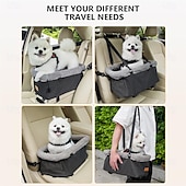 baratos Capas para bancos de automóveis-assento de carro para cães pequenos, console central, assento elevatório para animais de estimação com estrutura de metal, assento de carro para animais de estimação com cintos de segurança de