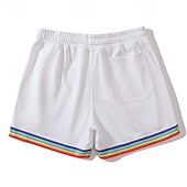 abordables Pantalones cortos de sudor-Hombre Pantalones deportivos Pantalones cortos de sudor Pantalón corto Pantalones cortos de verano Correa Bolsillo Cintura elástica Arco iris Comodidad Transpirable Corto Exterior Deportes Clásico