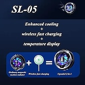 cheap Universal Accessories-SL05 Mobile Magnetic Semiconductor Cooling Fan with Wireless Charging for PUBG Game Cooler for IPhone Android Cellphone Radiator