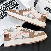 preiswerte Sneaker für Herren-Modische Herren-Sneaker – Retro-inspirierte Muster, Kunstledermaterial, ideal für Freizeitausflüge und Abenteuer in der Stadt