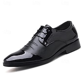 baratos Formal-sapatos oxford masculinos de couro envernizado preto e marrom – sapatos elegantes para banquetes e bailes de formatura para eventos formais