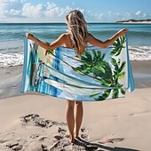 economico set di asciugamani da spiaggia-telo mare stampato, telo mare leggero e anti-sabbia ad asciugatura rapida, ideale per viaggi, piscina e uso all'aperto