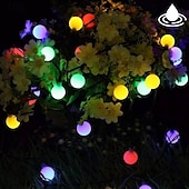 お買い得  太陽光発電-屋外ソーラーストリングライトソーラーledストリングライトマット電球ウォームホワイトカラフルホワイト8モード屋外防水7m50ledsフェアリーライトクリスマスウェディングホリデーデコレーションライトガーデンライト