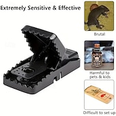 economico Supporto e Cura degli Animali-confezione di trappole per topi nere altamente sensibili trappole riutilizzabili per interni ed esterni trappole per topi a gabbia