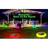 baratos Luzes Subaquáticas-1 pc led solar luzes de chão ao ar livre à prova d&#039;água rgb luz colorida piscina luz terra plug in dupla finalidade split design ip65 à prova d&#039;água pátio jardim gramado caminho piscina fonte paisagem