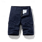 economico Classico-Per uomo Pantaloncini cargo Shorts Pantaloncini Estivi Multi-tasche Bottonato Tasca con Patta Semplice Comodità Indossabile Lunghezza al ginocchio All&#039;aperto Sport Quotidiano Moda Casual Nero Blu
