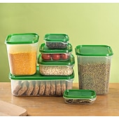cheap Kitchen Storage-17PCS Food Container Fridge Bins, Leakproof Food Grade Plastic Various Sizes with Lid for Leftover Meals