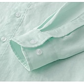 halpa Miesten Elite-paidat-miesten 100% pellavapaita nappikauluspaita vapaa-ajan paita yksivärinen muodollinen rento valkoinen vaaleanvihreä punainen tummansininen pitkähihainen turndown-paita kesä talvivaatteet vaatteet yksiväriset