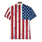  4 luglio 2026 250° Giornata dell'indipendenza Per uomo Per maschio Bandiera Americana Polo con zip Manica Corta Collo ripiegato Casual Quotidiano Di tendenza All'aperto Casual Quotidiano Cerniera
