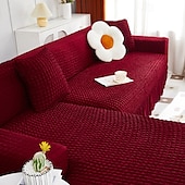 cheap Sofa Cover-Stretch Couch Cushion Cover, 1 2 3 Seater Cushion Covers for L Shaped Sofa Chaise Longue, Sectional Sofa Slipcover Furniture Protector with Elastic Bottom