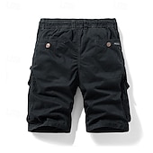 economico Classico-Per uomo Pantaloncini cargo Shorts Pantaloncini Estivi Coulisse Elastico in vita Multi-tasche Semplice Comodità Indossabile Lunghezza al ginocchio All&#039;aperto Sport Quotidiano Moda Casual Nero Cachi