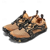 voordelige Herensneakers-Voor heren Sneakers Rivierschoenen Canyoning Casual Dagelijks PU Leder Netstof Ademend Comfortabel Anti-slip Veters Zwart Bruin Groen Zomer Lente