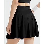 abordables Jupes et skorts pour femmes-Femmes Couleur Unie Jupe décontractée Jupes de tennis Jupes de tennis avec shorts Plissé Poches Latérales Extensible Tennis Le golf Pickleball Bas Noir Ivoire Vert clair Spandex Vêtements de tennis