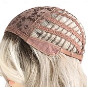 abordables Perruques Synthétiques Sans Bonnet-Perruque Synthétique Ondulé Ondulation profonde Coupe dégradée Séparation profonde Fabriqué à la Machine Perruque 26 pouces A1 Cheveux synthétiques Femmes Au Milieu Élastique Confortable Blond Blanc