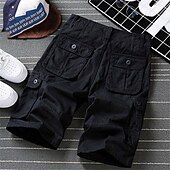 billiga Klassisk-Herr Cargo-shorts Shorts Sommarshorts Flera fickor Flikficka Slät Komfort Bärbar Knelängd Utomhus Sport Dagligen Mode Ledigt Svart Kaki