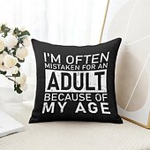 baratos Fronhas de Almofadas de Decoração-Capa de Almofadas Decorativas com Citações Engraçadas 1PC Capa de Almofada Quadrada Macia para Sofá de Quarto Sala de Estar