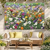 preiswerte Landschaftsteppich-Landschaft Kleine Margerite Wandteppich Großer Wandteppich Wandgemälde Dekoration Foto Hintergrund Decke Vorhang Wohn Schlaf Wohnraum Dekoration