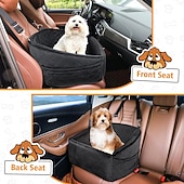 baratos Capas para bancos de automóveis-assento de carro para cães de pequeno e médio porte, assento elevatório removível e lavável para cães com menos de 30 libras, assento de carro para animais de estimação, cama de viagem com bolsos de