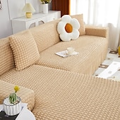cheap Sofa Cover-Stretch Couch Cushion Cover, 1 2 3 Seater Cushion Covers for L Shaped Sofa Chaise Longue, Sectional Sofa Slipcover Furniture Protector with Elastic Bottom