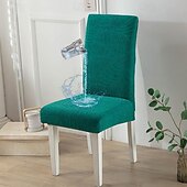 cheap Chair Cover-Water Resistant Elastic Dining Chair Cover for Dining Room Kitchen Wedding Hotel Banquet Restaurant Anti-dirty Seat Chair Covers