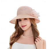 tanie czapki imprezowe-kapelusze derby dla kobiet 2025 kapelusz z organzy na przyjęcie herbaciane damskie eleganckie stroje na niedzielne popołudnie wielkanocne