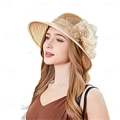 tanie czapki imprezowe-kapelusze derby dla kobiet 2025 kapelusz z organzy na przyjęcie herbaciane damskie eleganckie stroje na niedzielne popołudnie wielkanocne