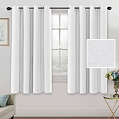 olcso Függönyök és drapériák-Linen tiszta fehér függöny kevert függöny panel készlet blackout len függönyök hálószobába 2 paneles szett 52x84 hüvelyk