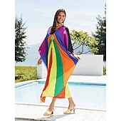 olcso Ruhák-Pillangó Büszkeség Szivárvány Ruhák Kaftán Felnőttek Női Alkalmi Pride Parade Büszkeség hónapja Mindszentek napja Farsang Könnyű farsangi jelmez