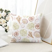 cheap Throw Pillows &amp; Covers-Summer Shells Decorative Toss Pillows Cover 1PC Soft Square Couch Cushion Case Pillowcase for Bedroom Livingroom Sofa Chair