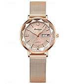 cheap Quartz Watches-Women Quartz Watch Wrist Watch Retro Vintage Rhinestone Wristwatch Luminous Calendar Date Week Waterproof Stainless Steel Watch