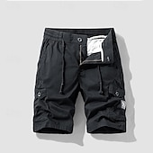 economico Classico-Per uomo Pantaloncini cargo Shorts Pantaloncini Estivi Coulisse Elastico in vita Multi-tasche Semplice Comodità Indossabile Lunghezza al ginocchio All&#039;aperto Sport Quotidiano Moda Casual Nero Blu