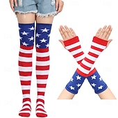  250-jähriges Jubiläum USA Handschuhe Strümpfe / Strumpfhosen USA Flagge Lässig Erwachsene Herren Damen Fünfhundertjahrfeier Maskerade Unabhängigkeitstag / 4. Juli Lässig Festival Verkleiden