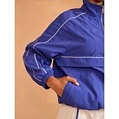 baratos Jaqueta de golfe feminina e pulôver-Pulôver feminino grande com zíper e meio zíper para pickleball, tênis, golfe