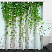 levne Sprchové závěsy-Záclona do sprchy s háčky 180cm*180cm (70&quot;*70&quot;) polyester praní v pračce voděodolná vzor květinových listů