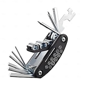 お買い得  手工具-16 in 1 ポータブル自転車修理ツールキット 六角レンチ ナット タイヤ ドライバー オートバイ 自転車修理ツール