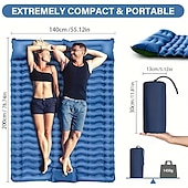 abordables Activité de Plein Air-Matelas de couchage double autogonflant | 2 personnes | autogonflant extra-épais | Oreiller gonflable avec pompe à pied intégrée | Randonnée, voyage, tente, matelas de camping portable