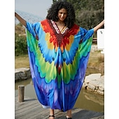 billige Kjoler-Halloween Kjoler Kaftan Stolthet Regnbue Fritid Voksne Dame Halloween Karneval Pride-parade Pride måned Enkle Halloween-kostymer Kle deg opp