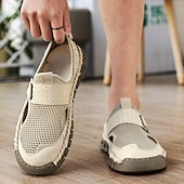 זול סנדלים חיצוניים-סנדלי גברים - עיצוב רשת נושם, סגנון נינוח לנסיעות יומיות והרפתקאות חוצות קלות