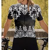 abordables Maillots de mujer-Mujer Maillot de Ciclismo Manga Corta Bicicleta Maillot Camiseta con 3 bolsillos traseros Resistente a los rayos UV Transpirable Secado rápido Dispersor de humedad Negro Deportes Ropa