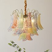 baratos Candeeiros de Lustre-Luminária pendente de LED com 6 luzes, moderna, estilo fazenda, com cordão ajustável, iluminação para ilha de cozinha, sala de jantar, quarto, hotel
