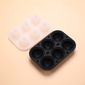 levne Pomůcky na led-Forma na whisky ledové koule - silikonový formiček o průměru 4,5 cm s individuálním víkem pro snadné plnění a vyjímání - 6 kulatých formiček na koktejly a bourbon
