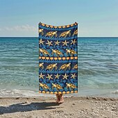 economico set di asciugamani da spiaggia-telo mare stampato, telo mare leggero e anti-sabbia ad asciugatura rapida, ideale per viaggi, piscina e uso all&#039;aperto