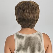 お買い得  古いかつら-人工毛ウィッグ ウェーブ アシメントリー・ヘアカット ディープパーティー 機械製 かつら 10 インチ A1 合成 女性用 クール クラシック 快適 マルチカラー