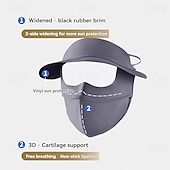 cheap Home Wear-Summer Sunscreen Ice Silk Breathable Mask Anti-ultraviolet Simple Black Glue Brim Eye Protection