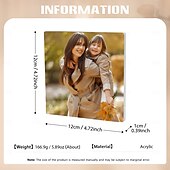 economico Festa della Mamma-Blocco fotografico in acrilico personalizzato, regalo ideale per la mamma, blocco di cristallo di vetro con foto, festa della mamma, matrimonio, compleanno, Natale, anniversario